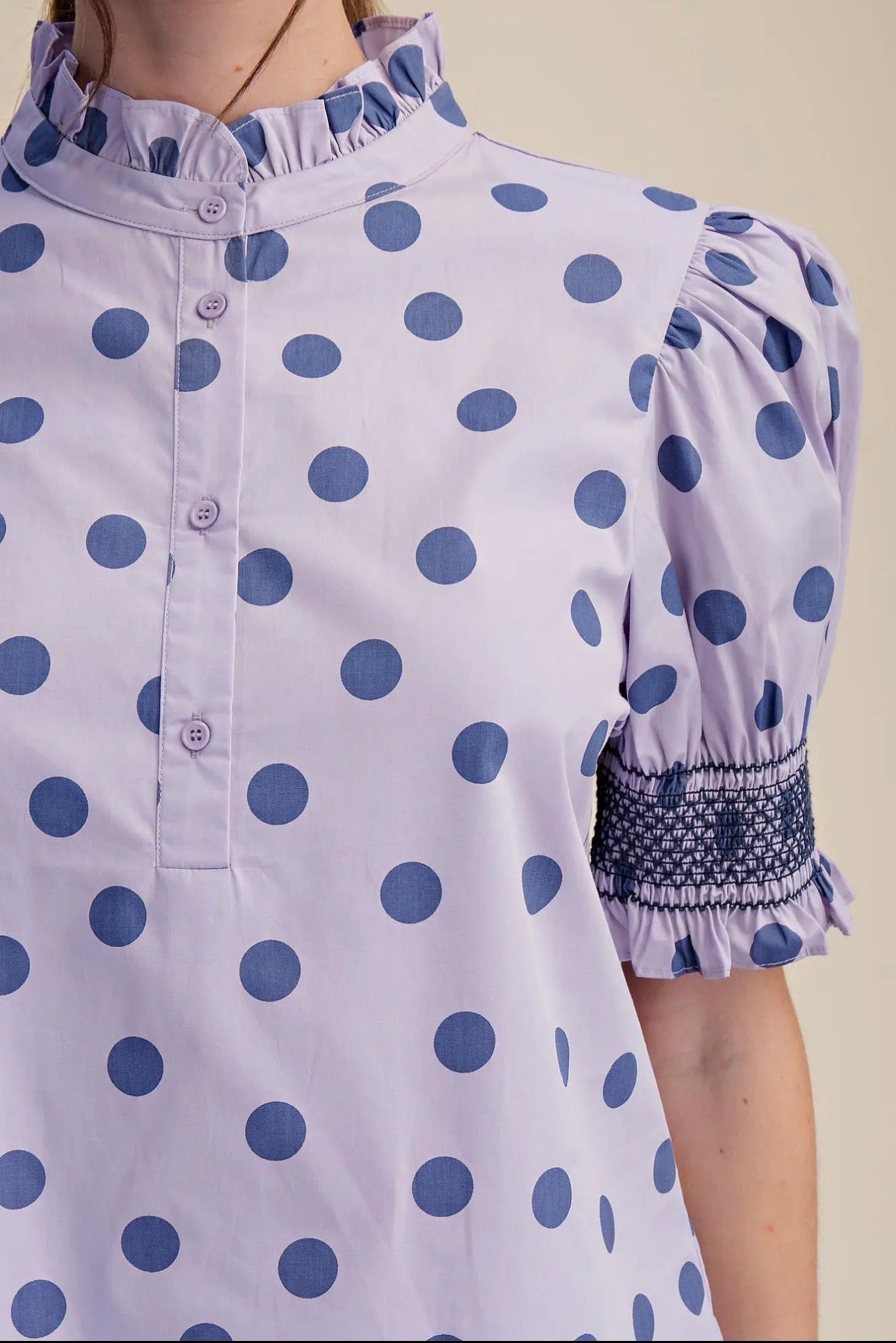 The Violet Polka Dot Top