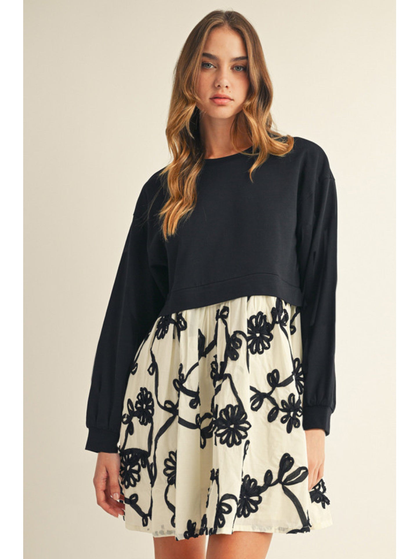 The Tatum Contrast Floral Dress