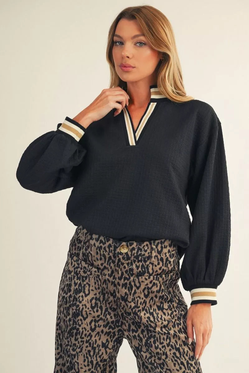 Classic Charm Contrast Top