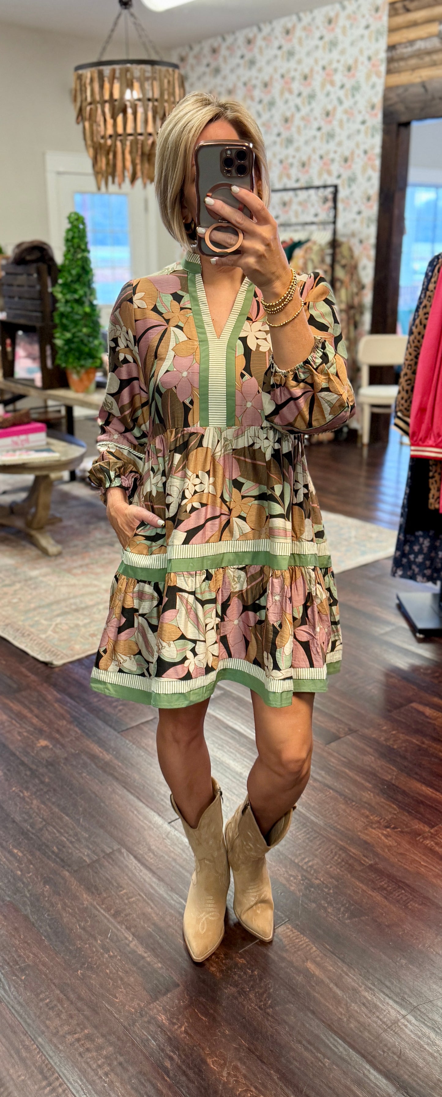 Garden Muse Tiered Babydoll Dress