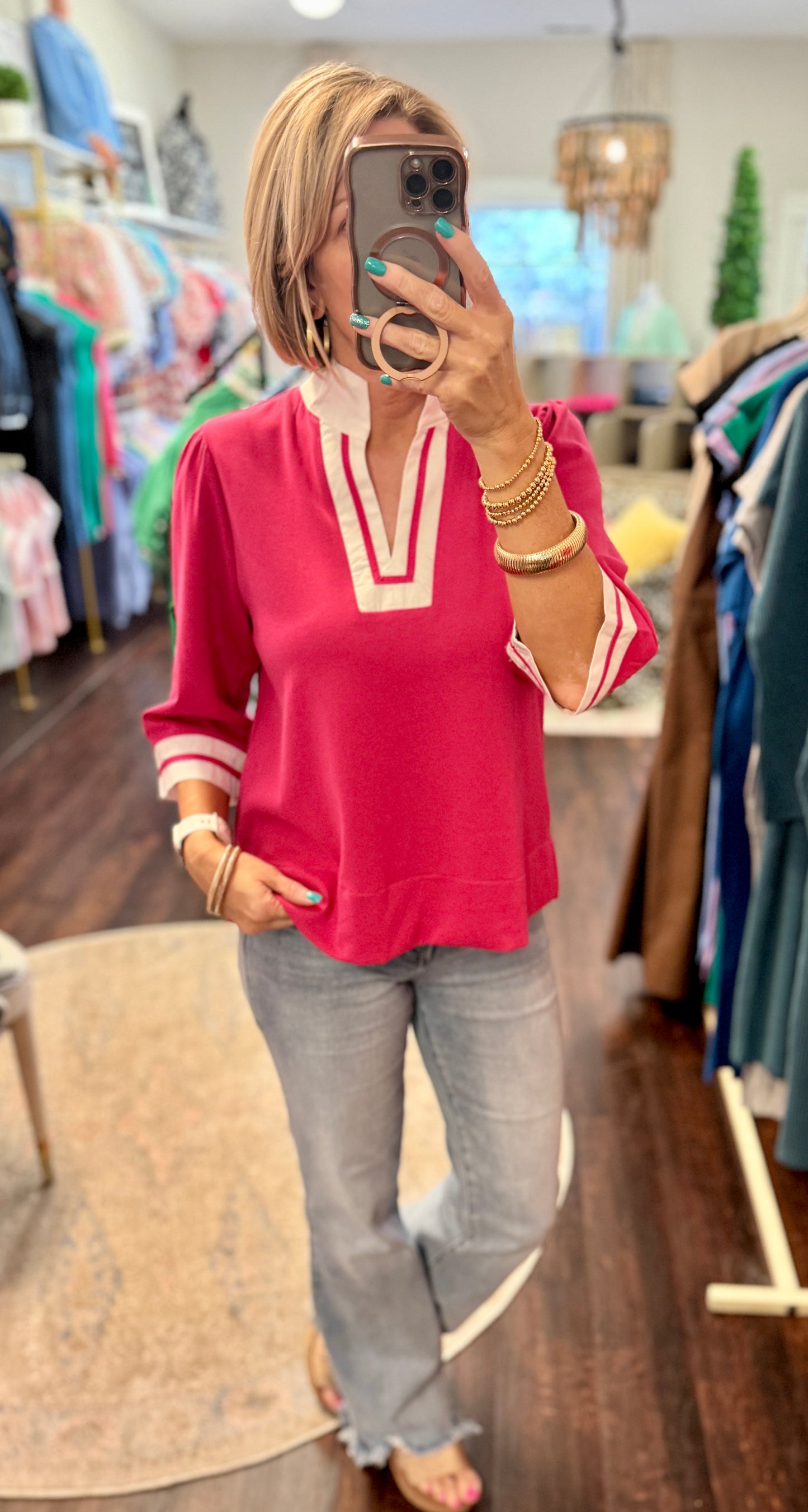 The Fairway Chic Top – Fuchsia