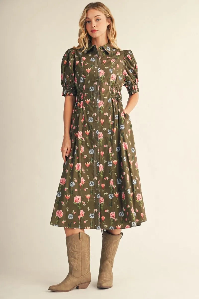 Olive Garden Party Midi Dress