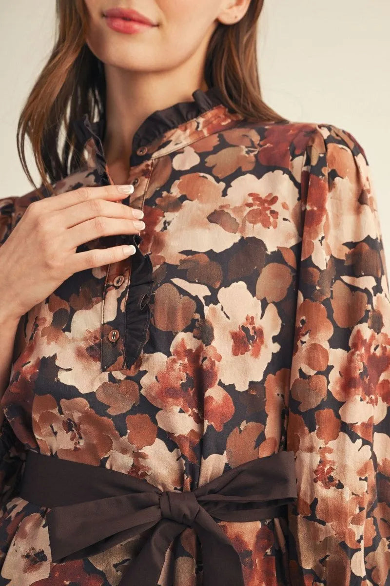 Autumn Romance Floral Dress