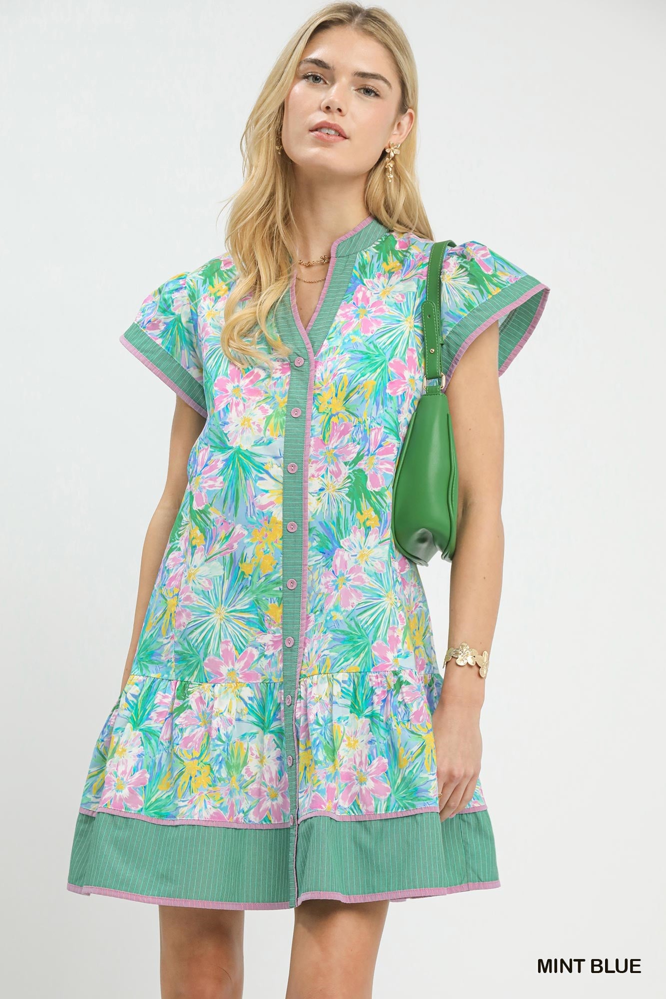 The Watercolor Button Dress