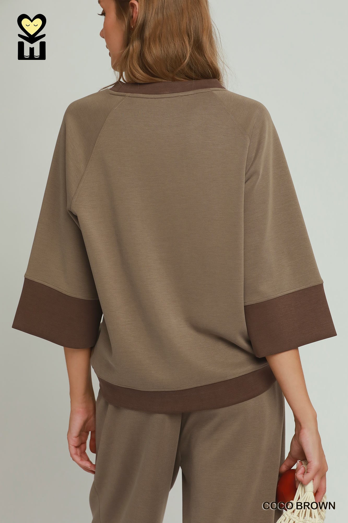 Cloud Nine Contrast Top – Coco Brown