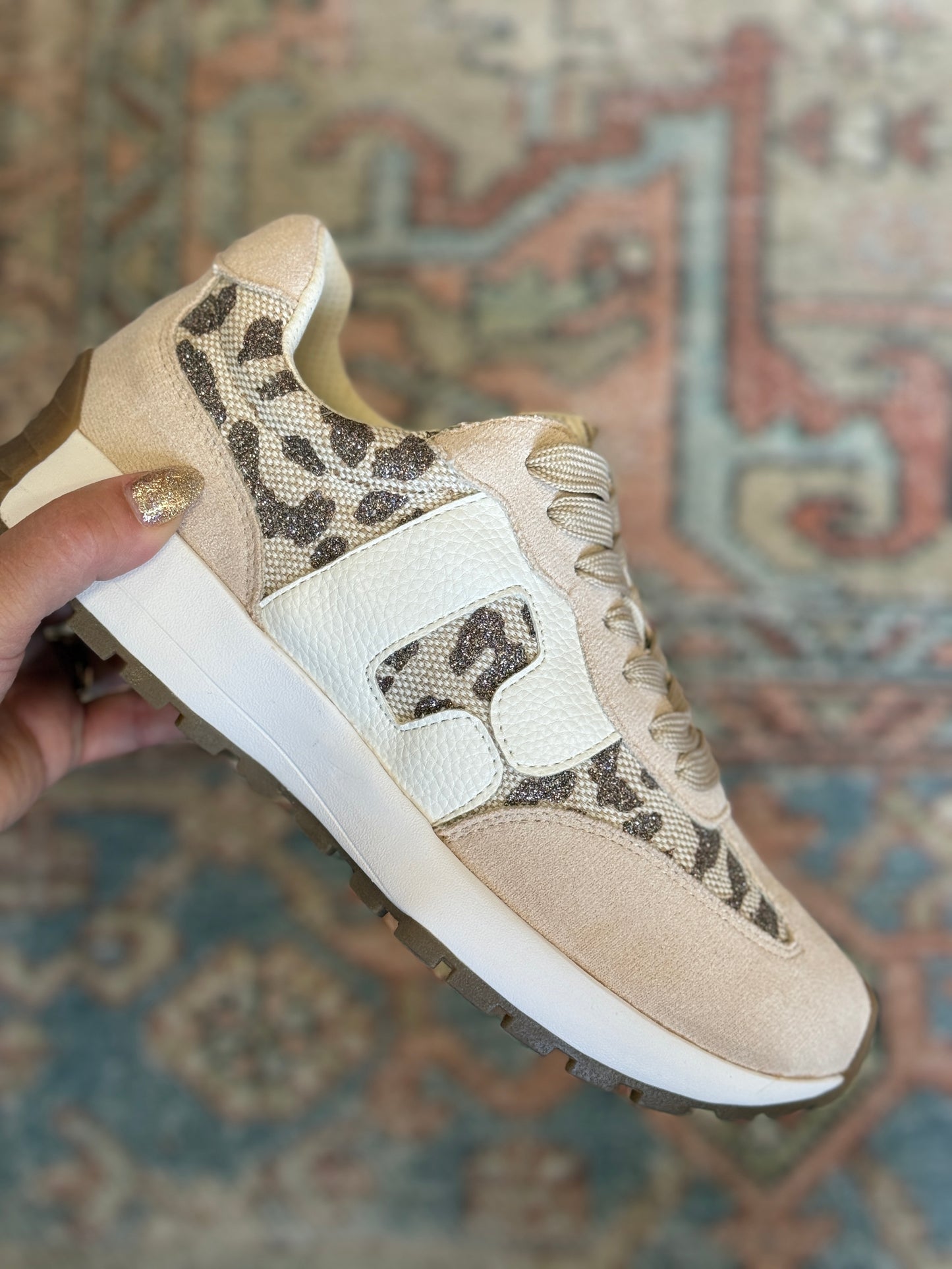 Corkys No Prob Sneaker Tan Sparkle Leopard