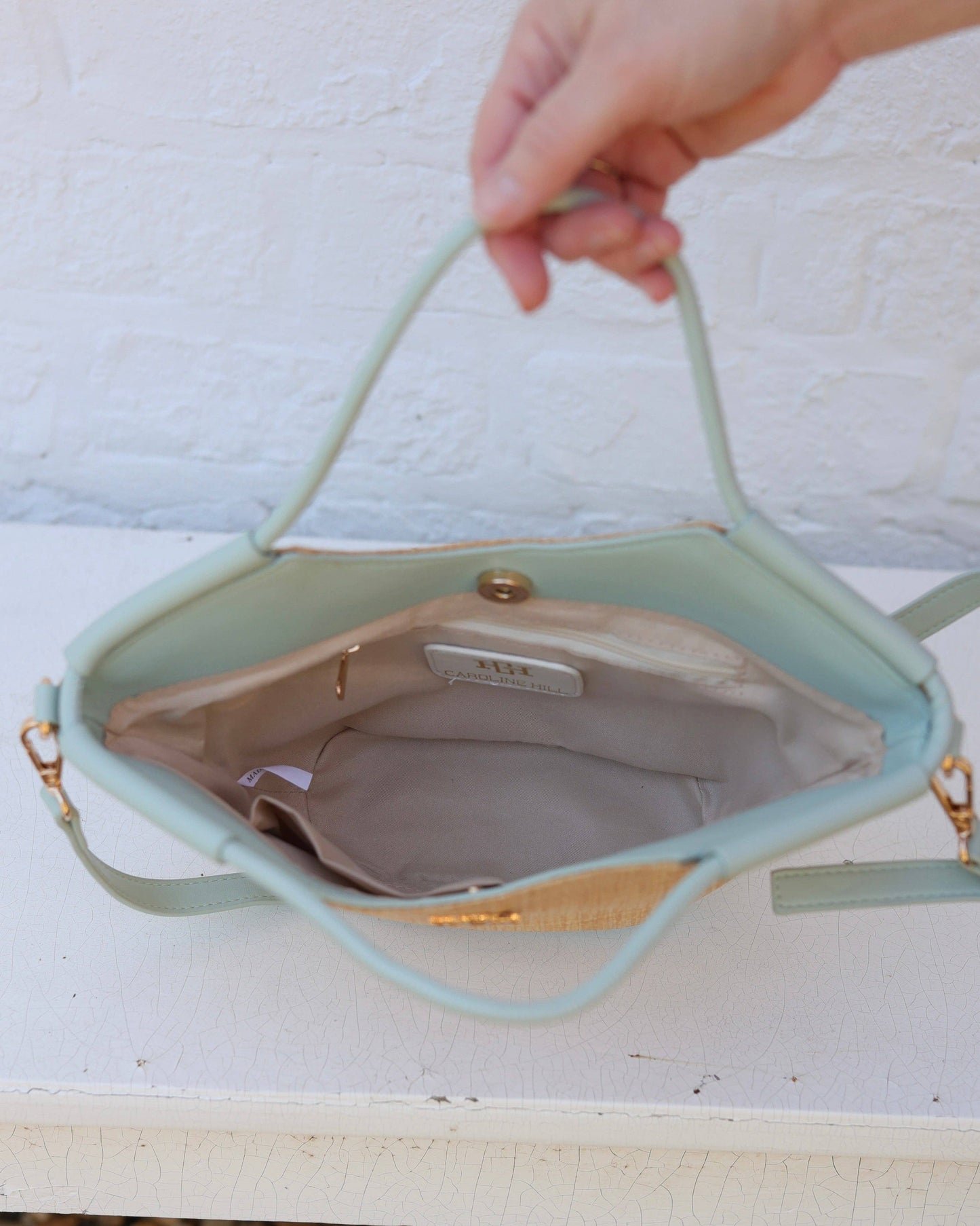 Caroline Hill - Leland Mini Tote Natural Mint: Default
