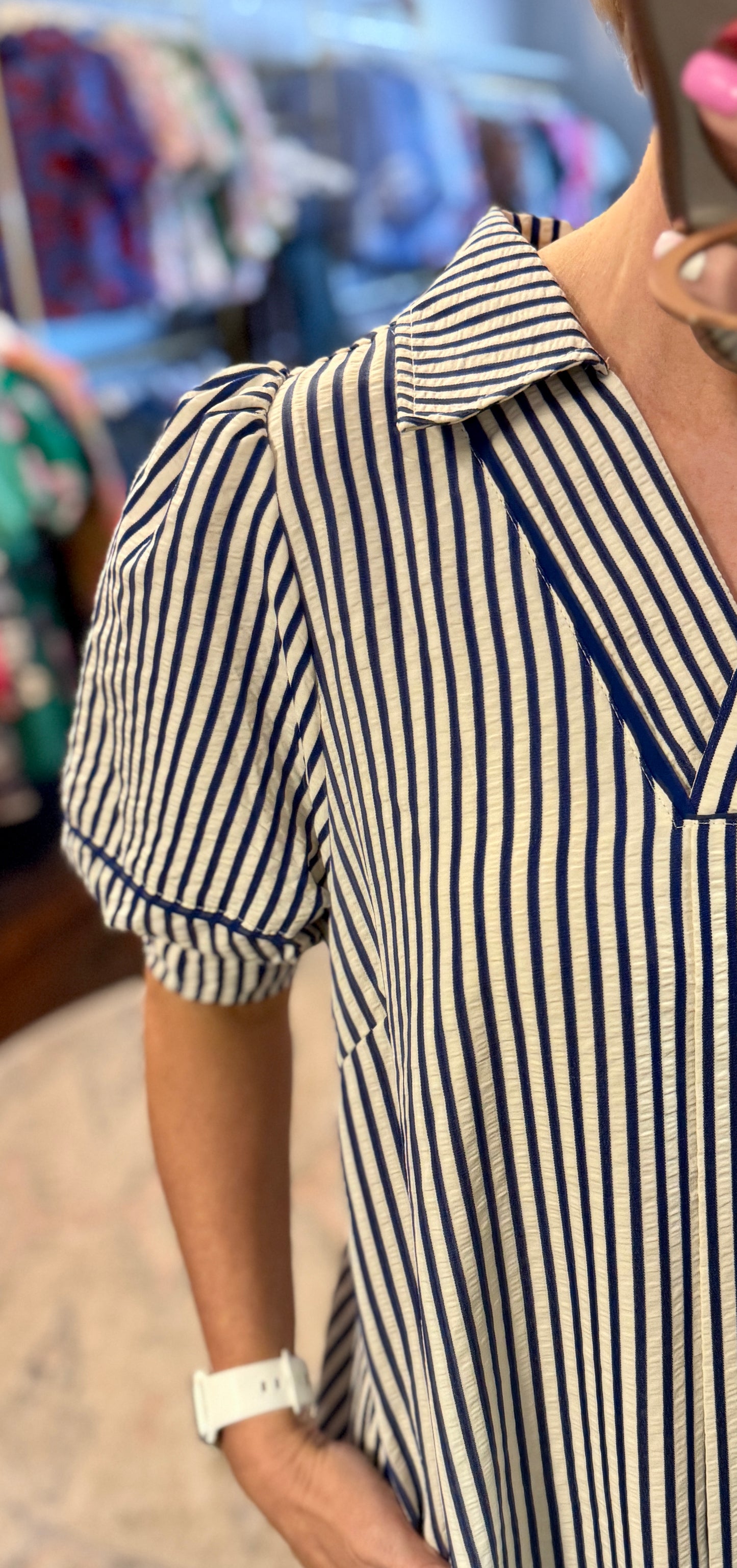 The Harbor Stripe Midi Dress