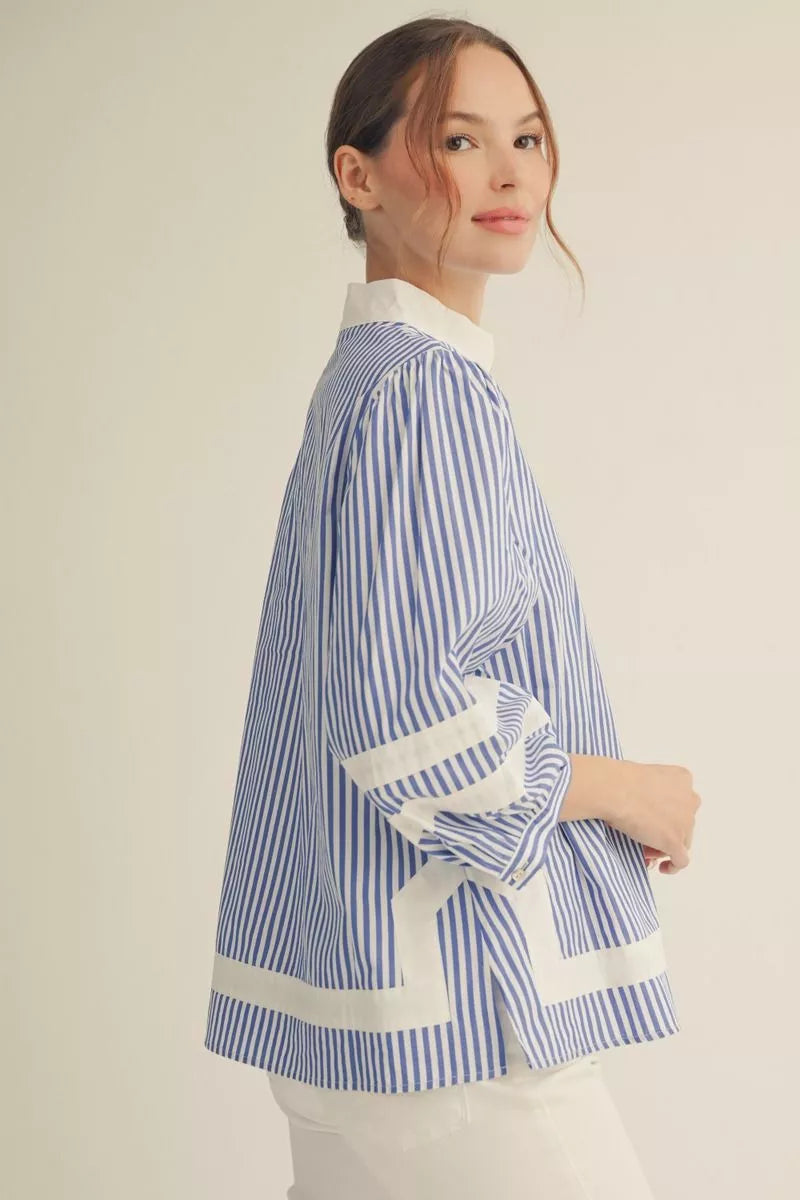 Blue Harbor Stripe Blouse