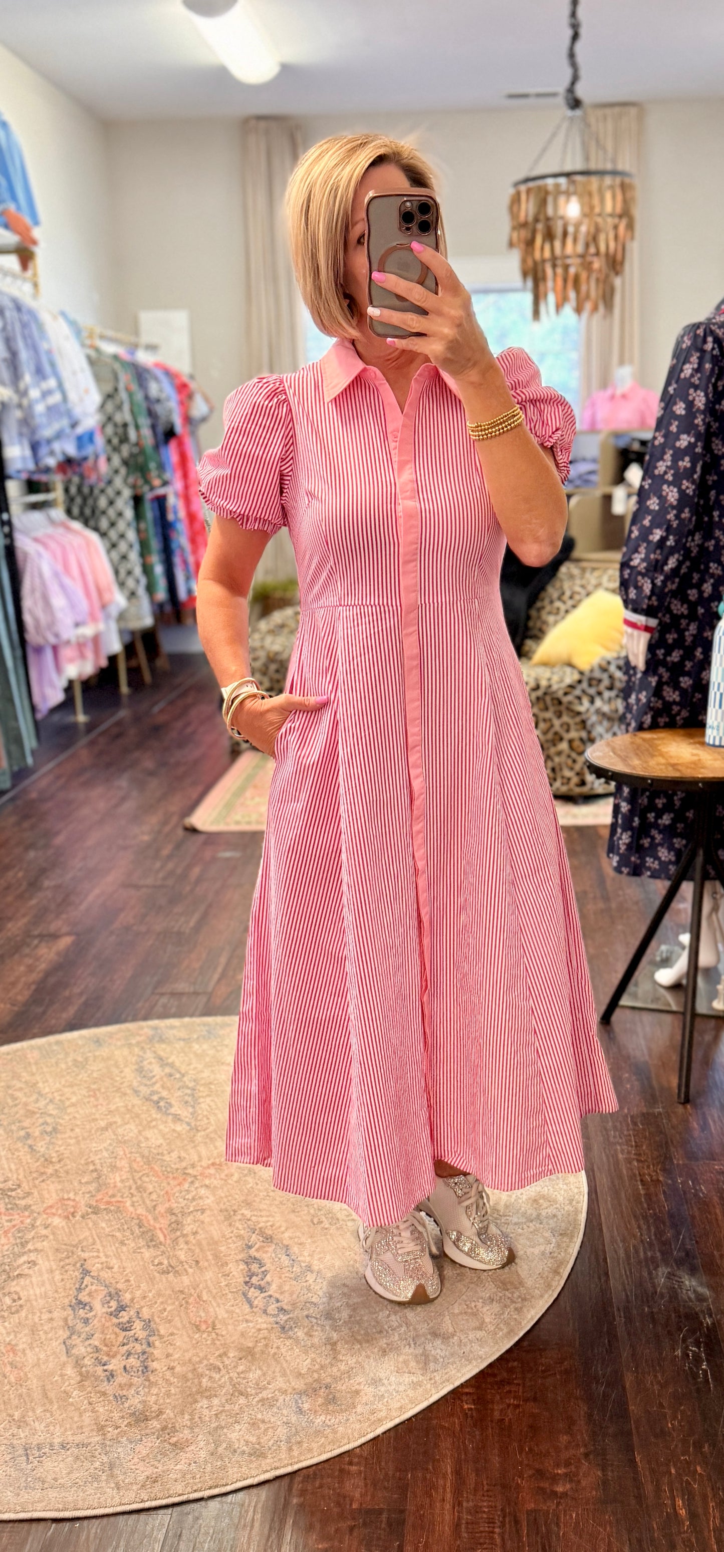 The Sweet Caroline Stripe Midi Dress