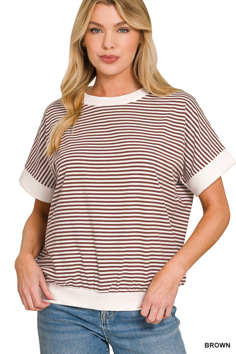 Go To Striped Relaxed Knit Top