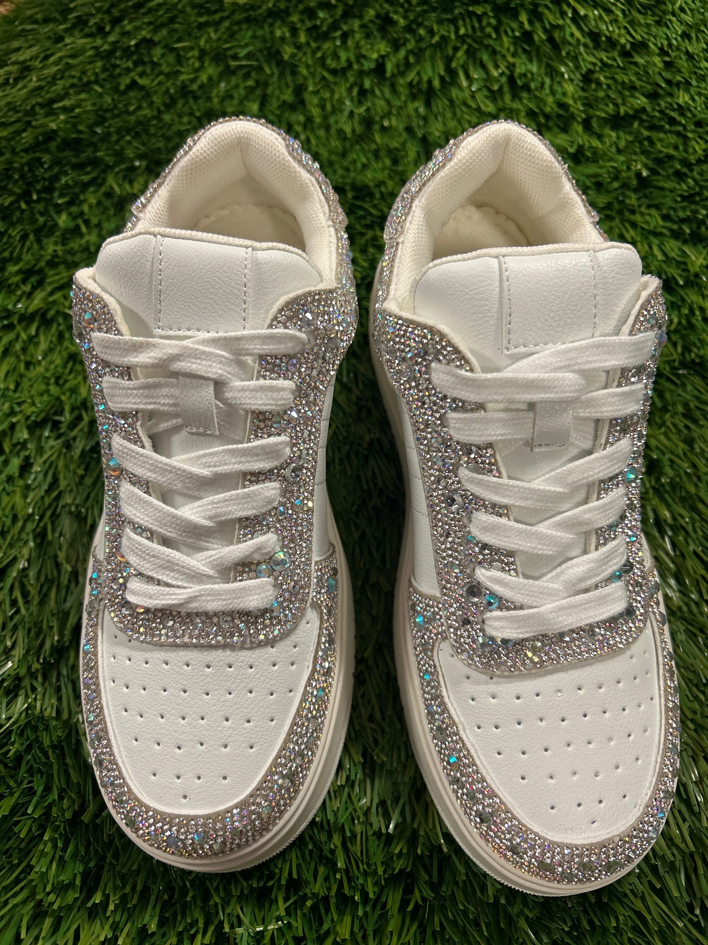 Corky's Clear Rhinestones Pregame Sneakers