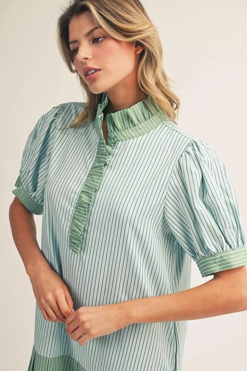 The Sage Breeze Ruffle Dress
