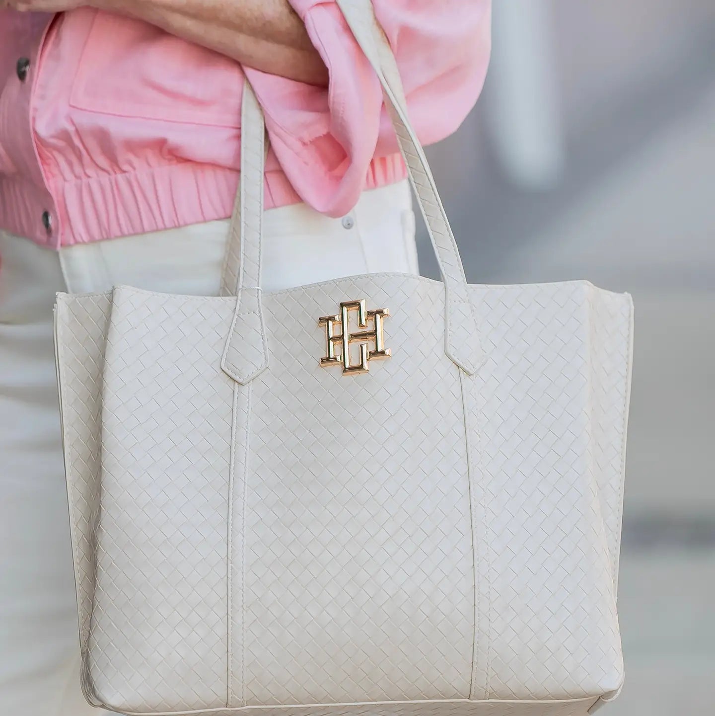 Caroline Hill - Heath Tote Woven Almond