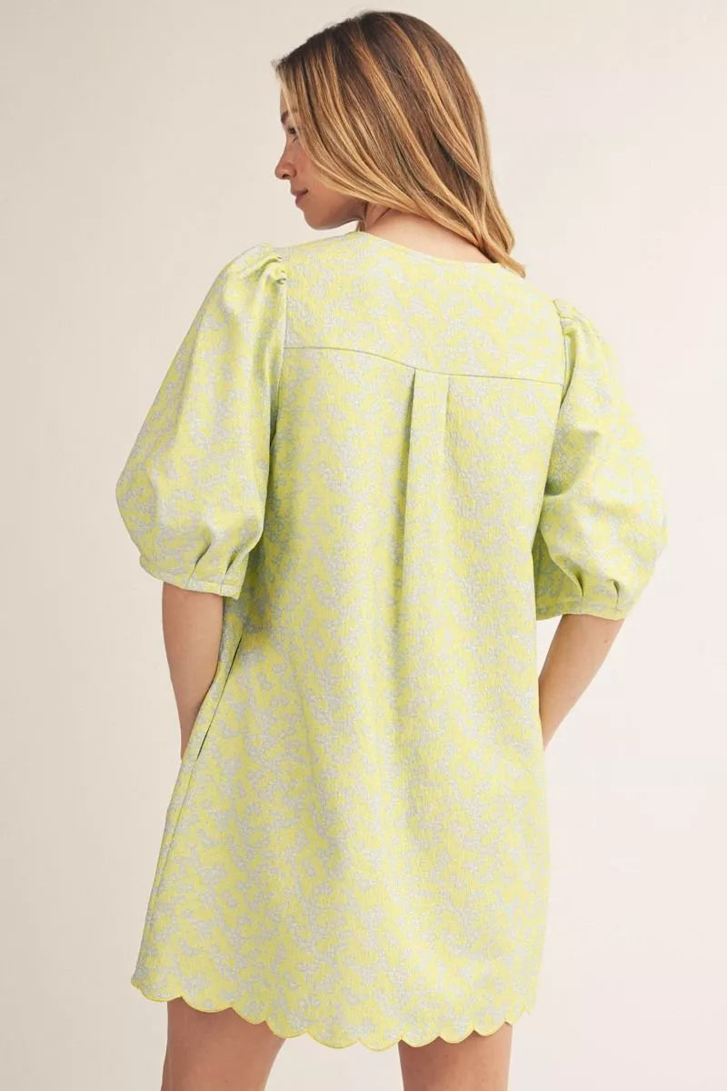 The Lemon Lime Puff Sleeve Dress