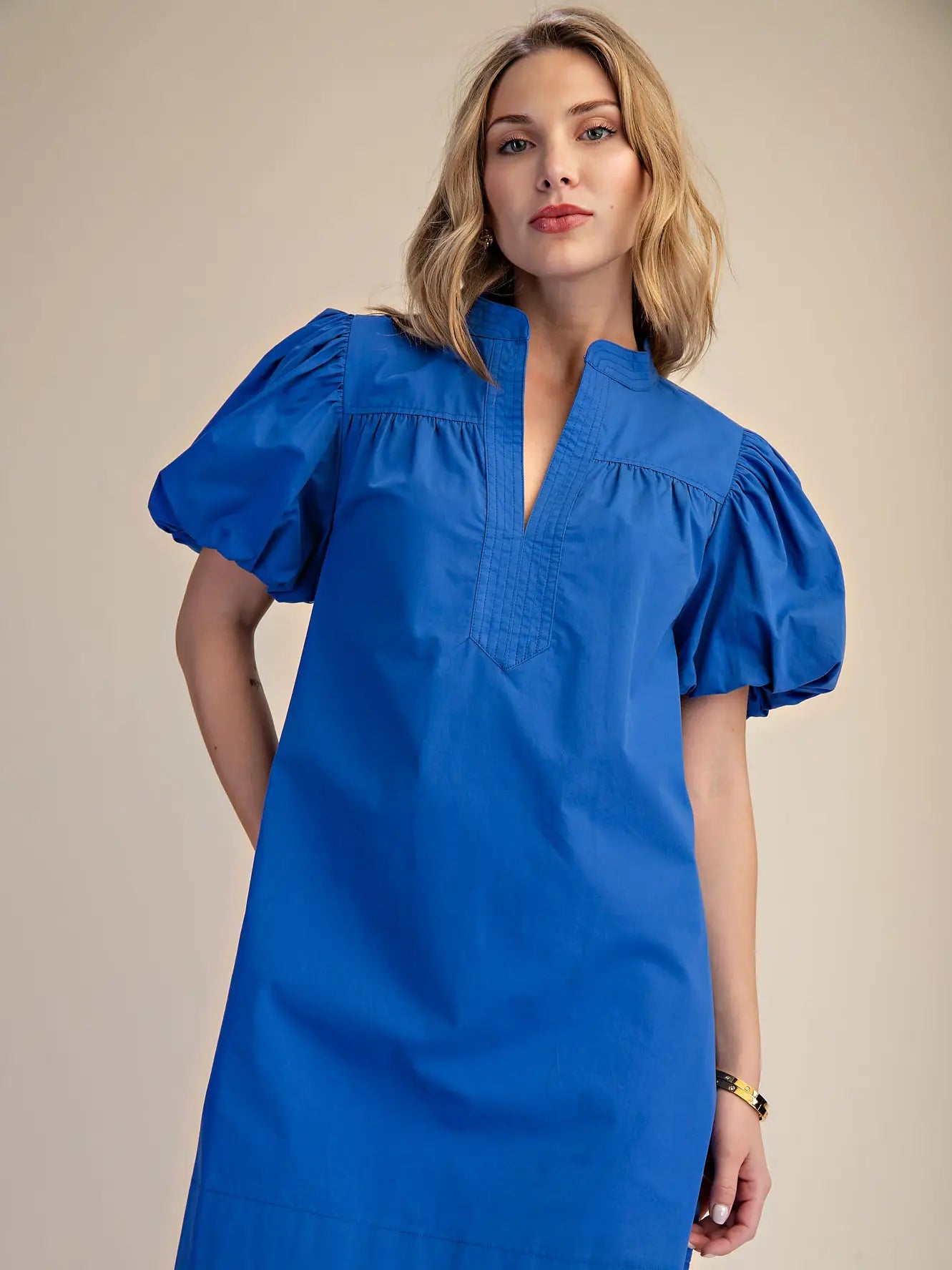 The Sapphire Puff Sleeve Dress