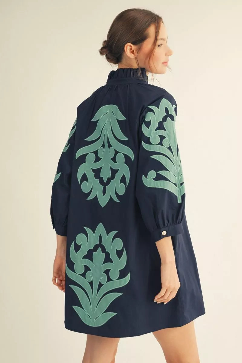 Emerald Elegance Shift Dress