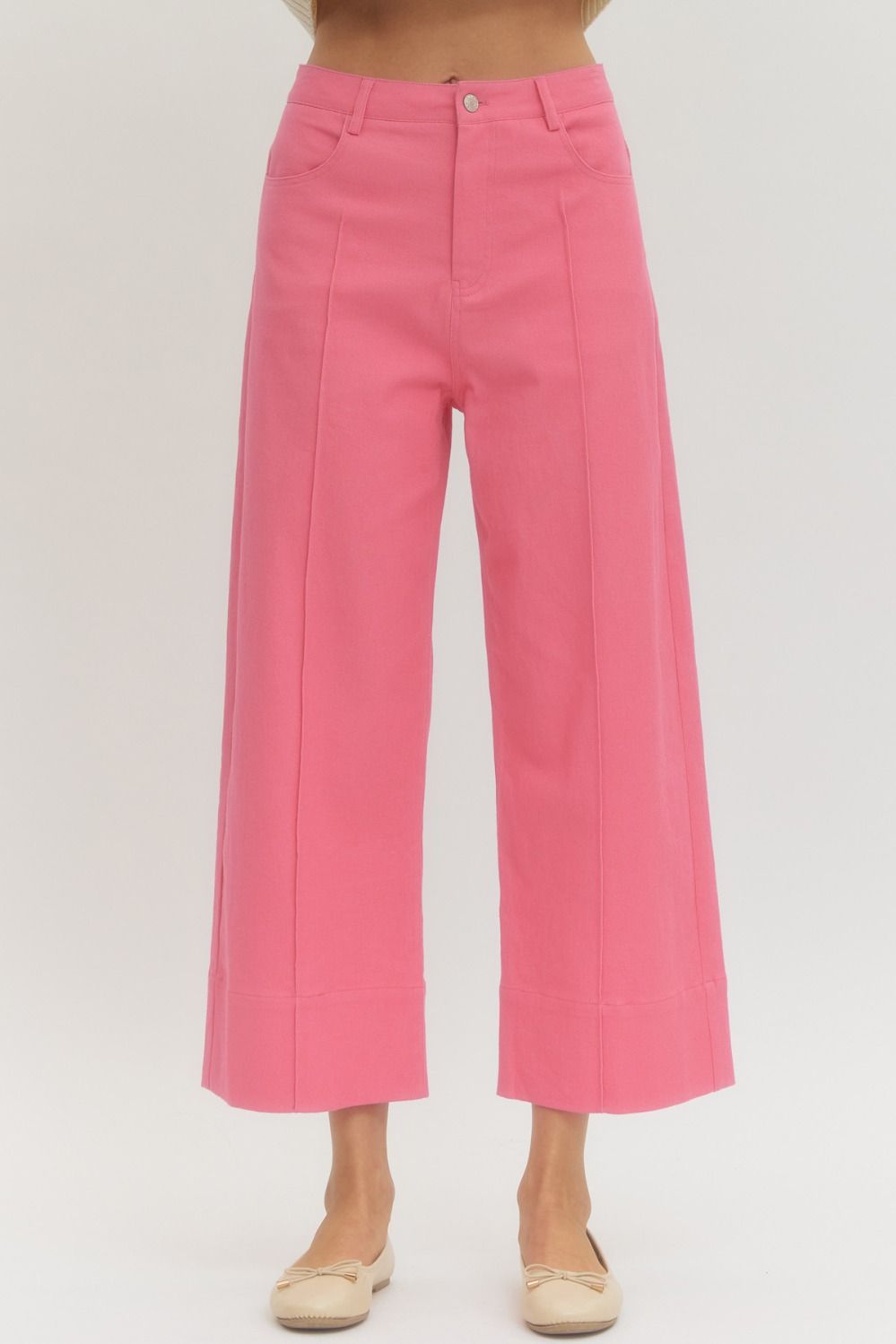 The Uptown Wide Leg Pants - Pink