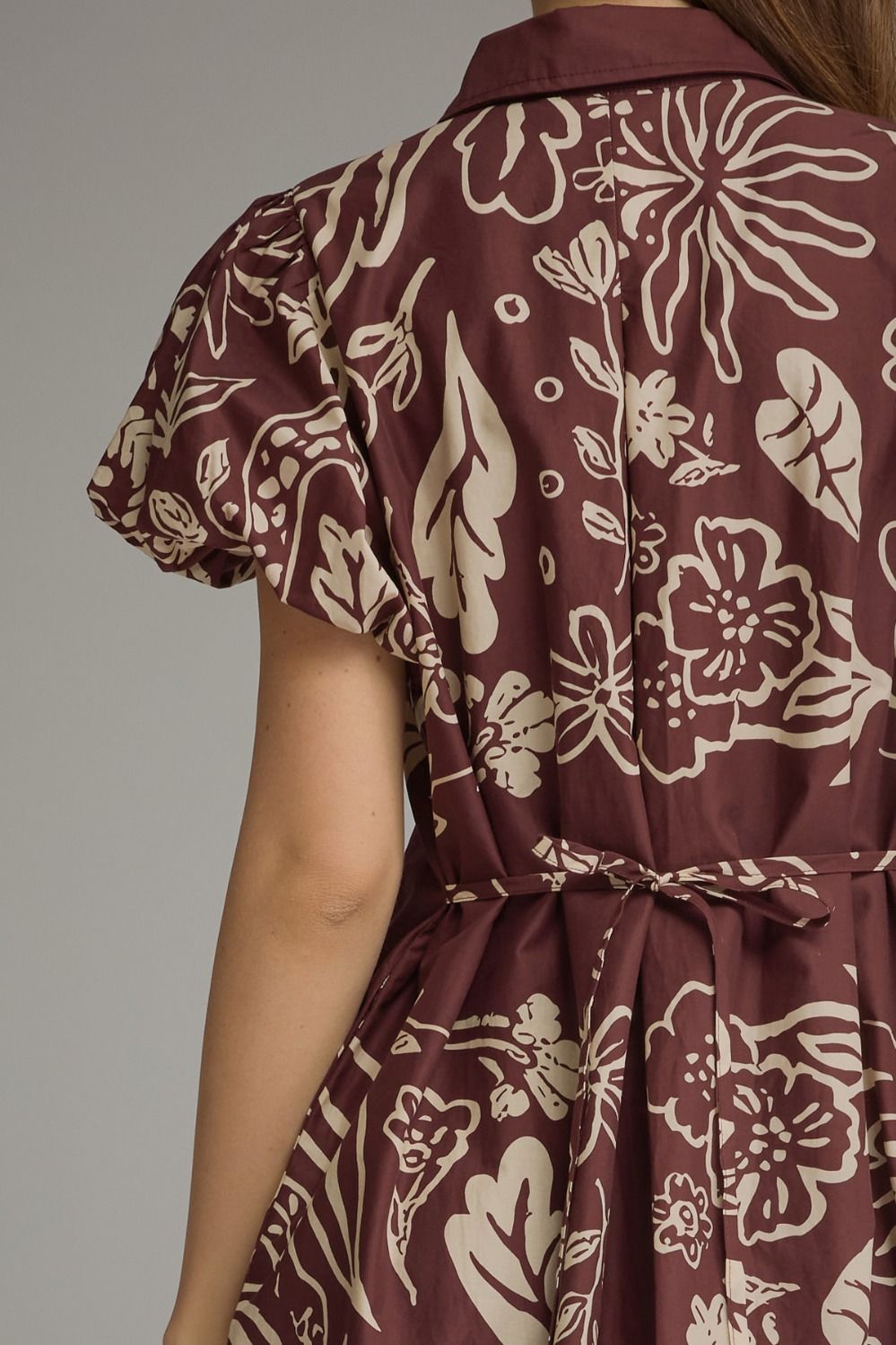 Vintage Garden Midi Dress – Wine