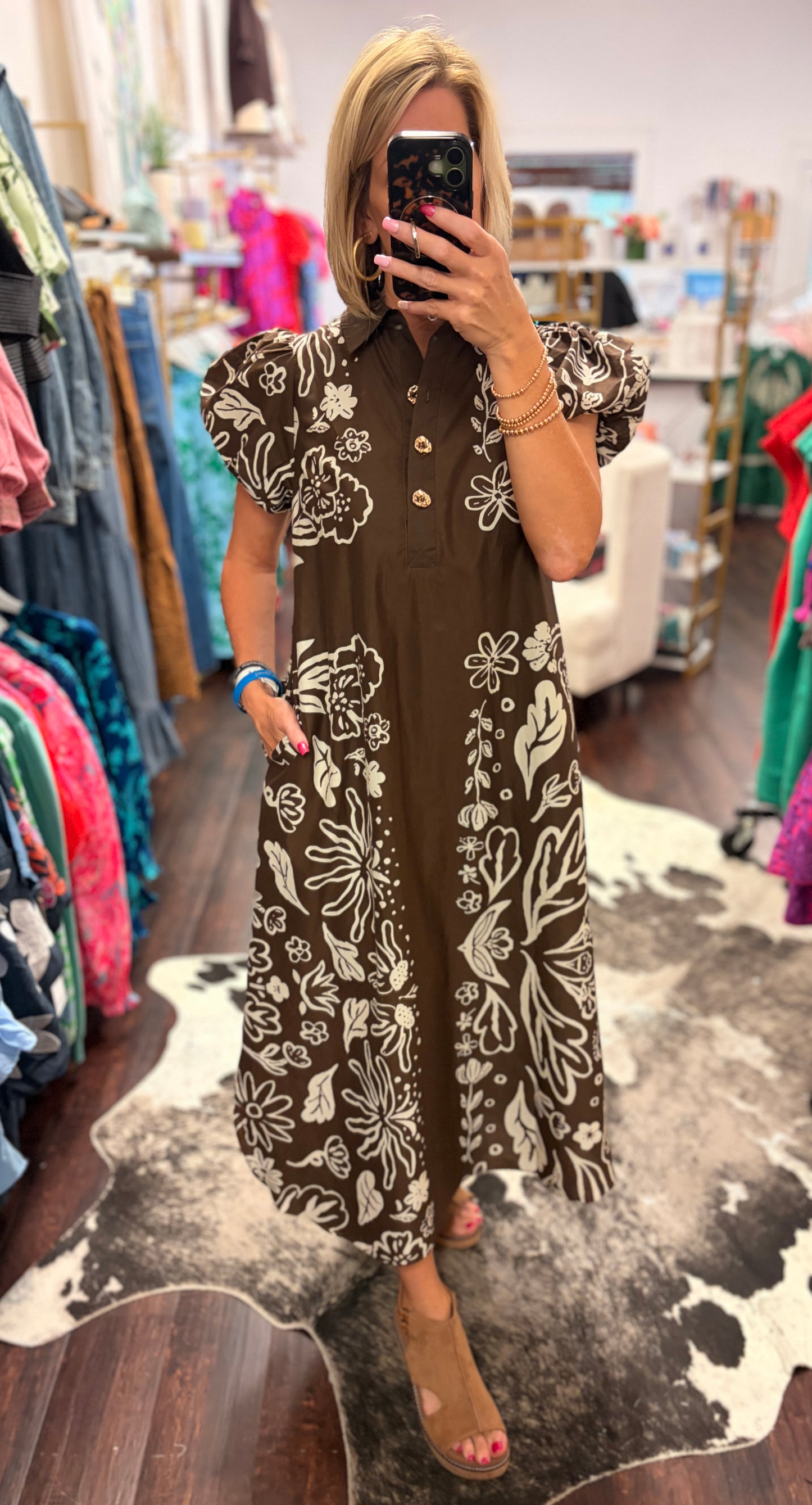 Vintage Garden Midi Dress