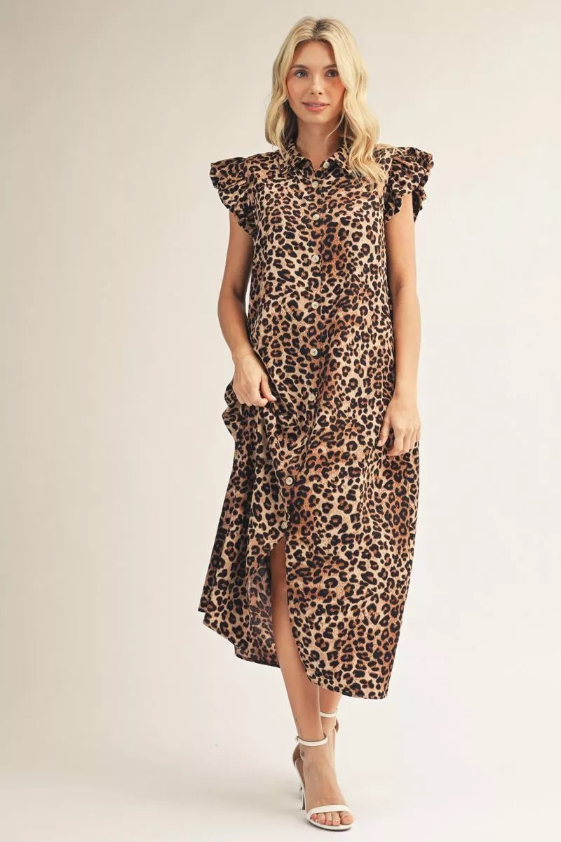 Wild Grace Leopard Midi Dress