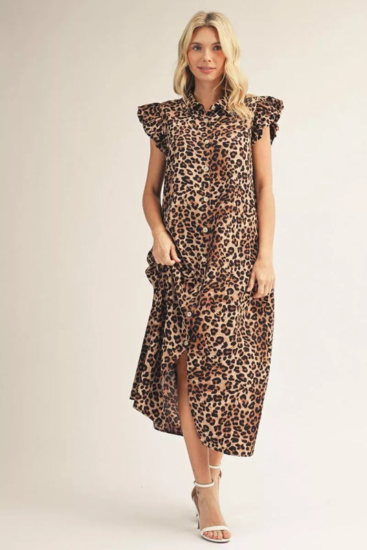 Wild Grace Leopard Midi Dress