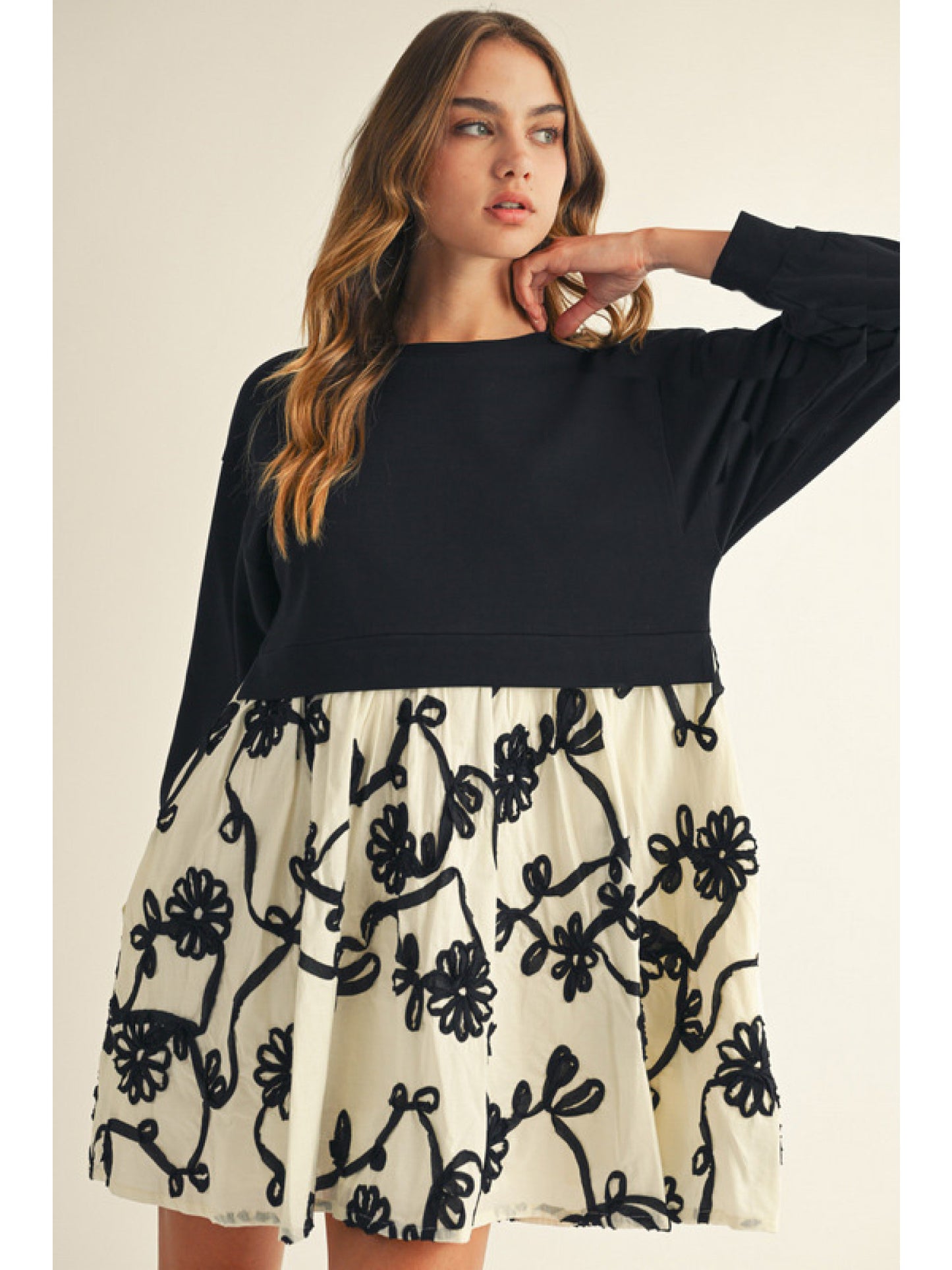 The Tatum Contrast Floral Dress