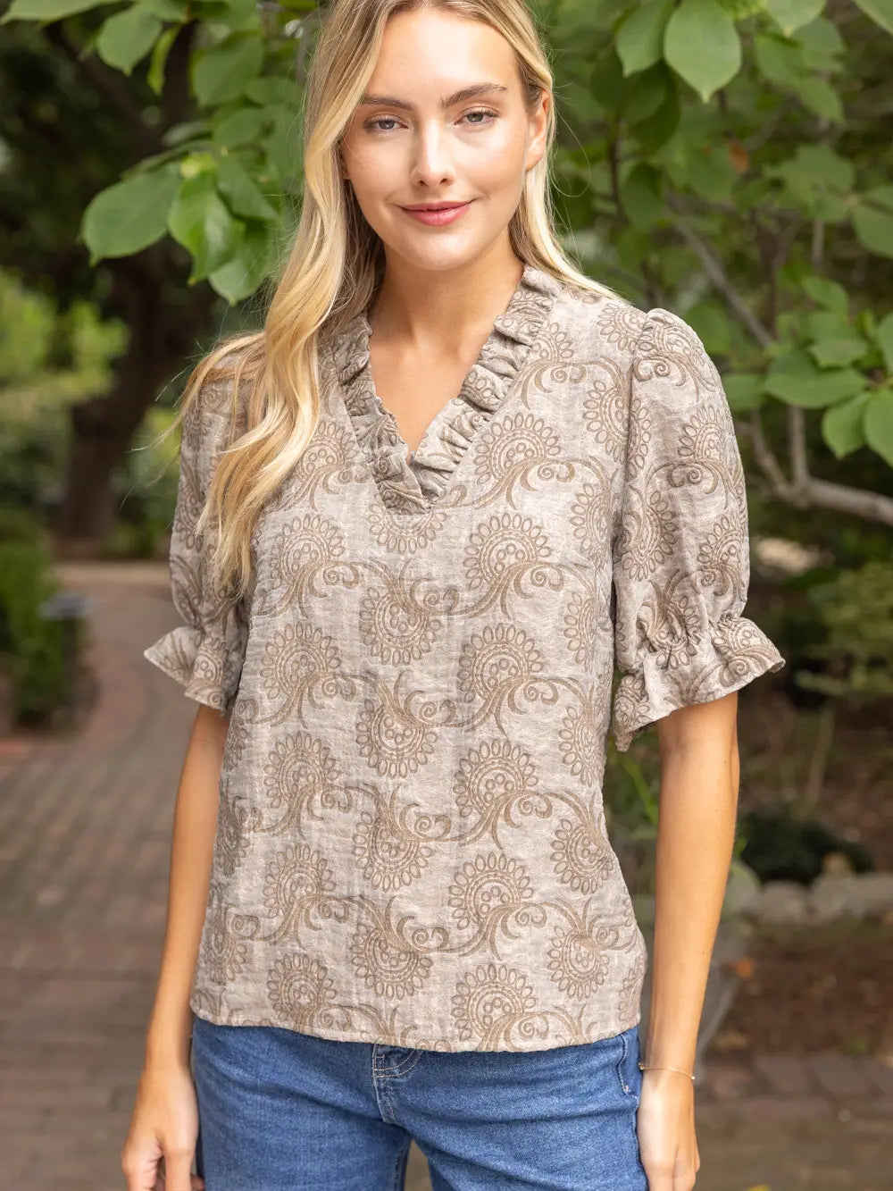 Soft Paisley Jacquard Top