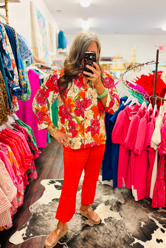 The Rose Bloom Button-Up Blouse