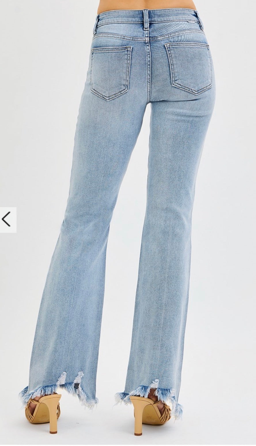 ***PREORDER***MID RISE FLARE WITH FRAY HEM DETAILED JEANS - Risen