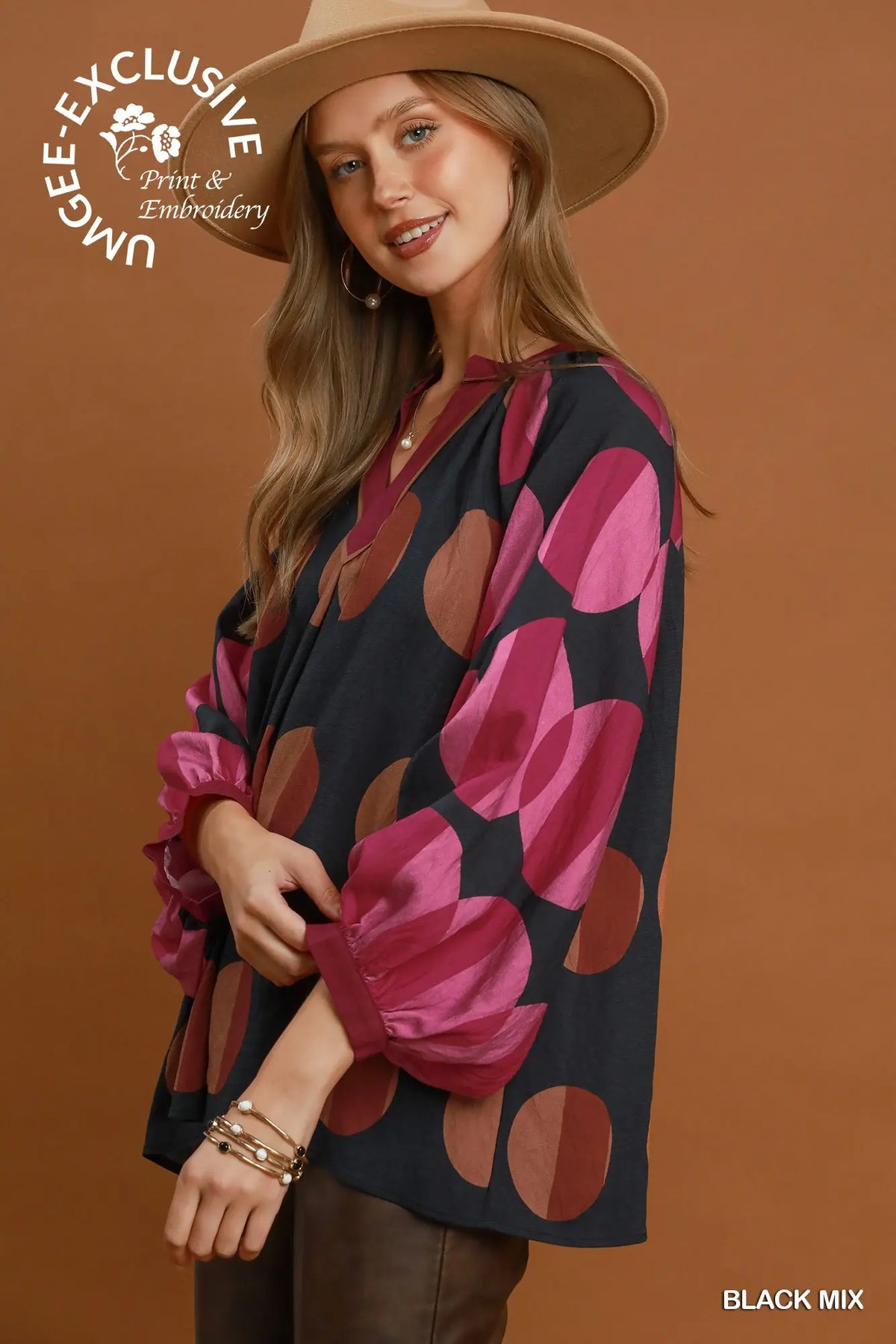The Marlowe Dot Top — Black Mix