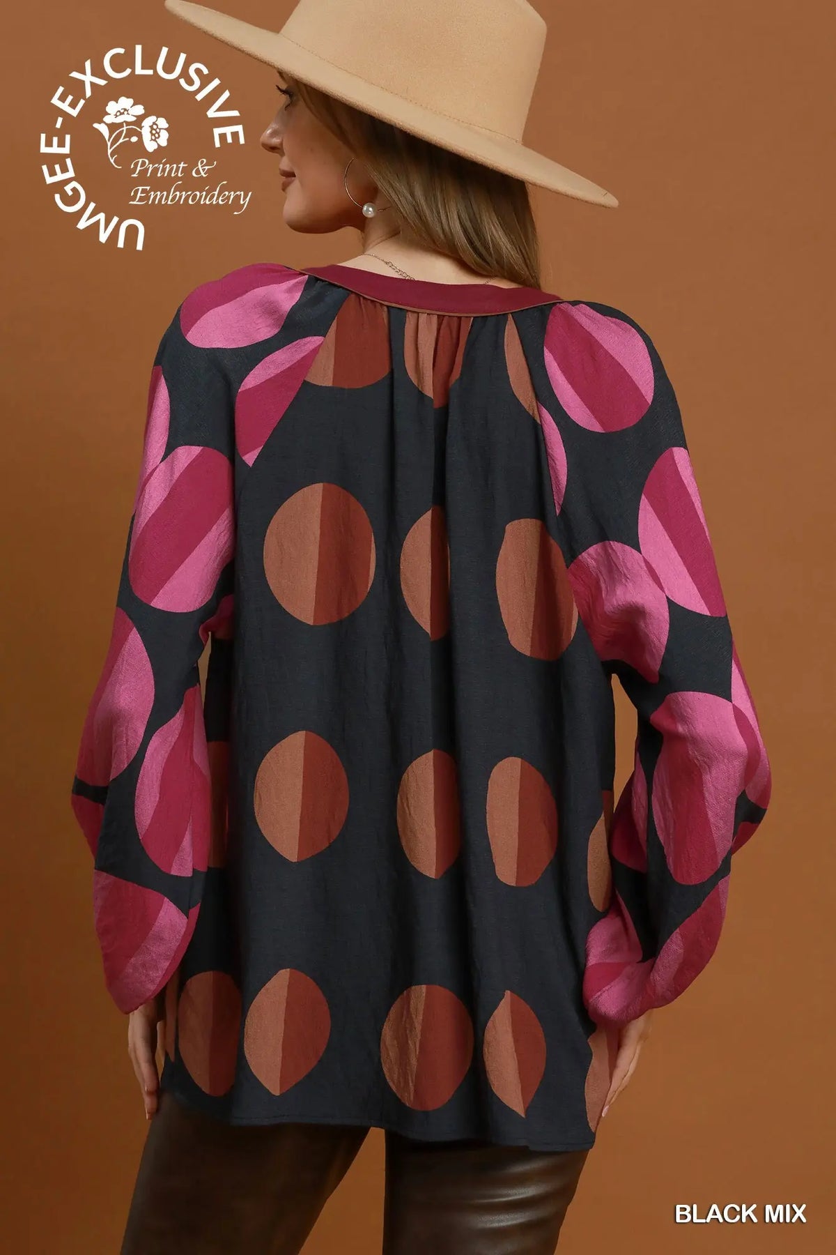 The Marlowe Dot Top — Black Mix