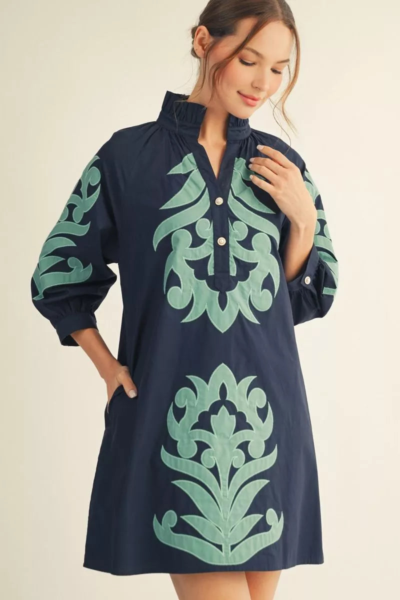 Emerald Elegance Shift Dress