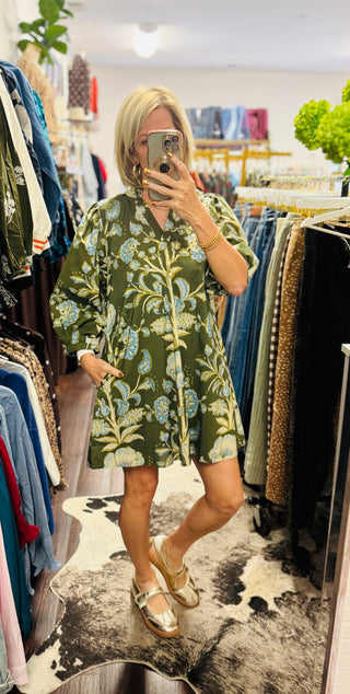 Olive Grove Floral Dress