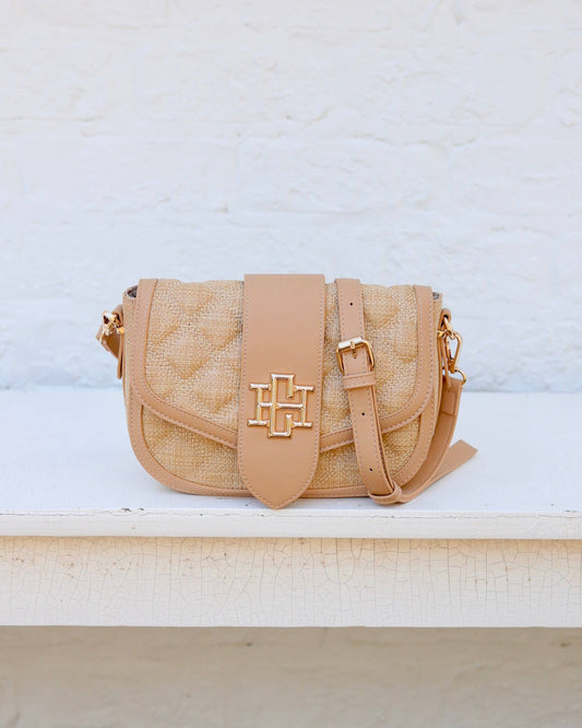 Caroline Hill - Griffin Crossbody Bag Woven Tan: Default