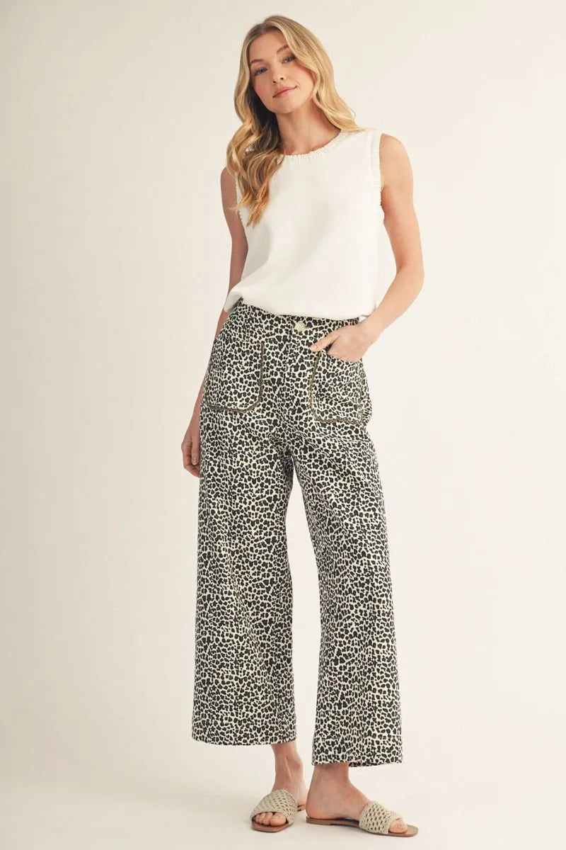 Spot On Leopard Wide Leg Pants
