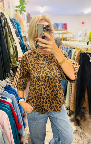 The On The Prowl Top – Mocha Leopard