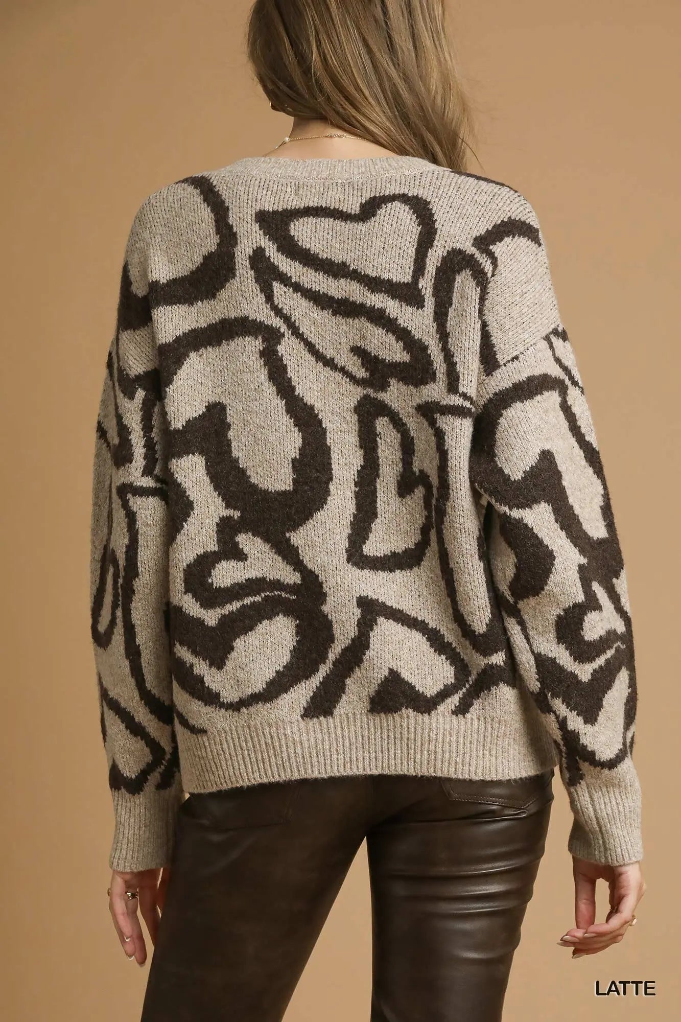 The Urban Muse Abstract Sweater – Latte