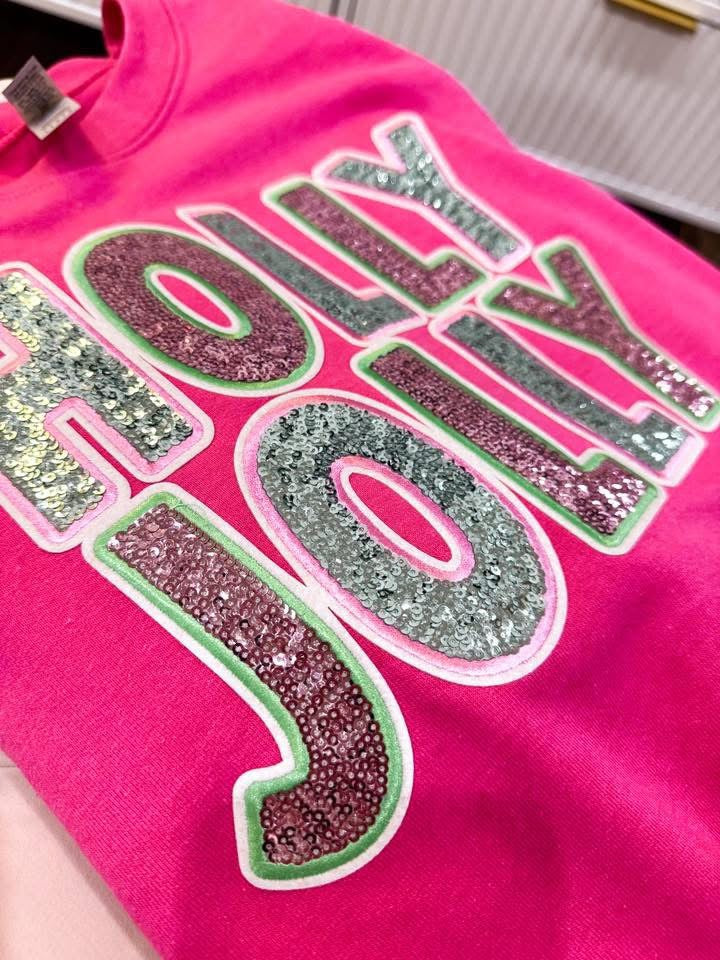 ***PREORDER***Sequin Holly Jolly Sweatshirt