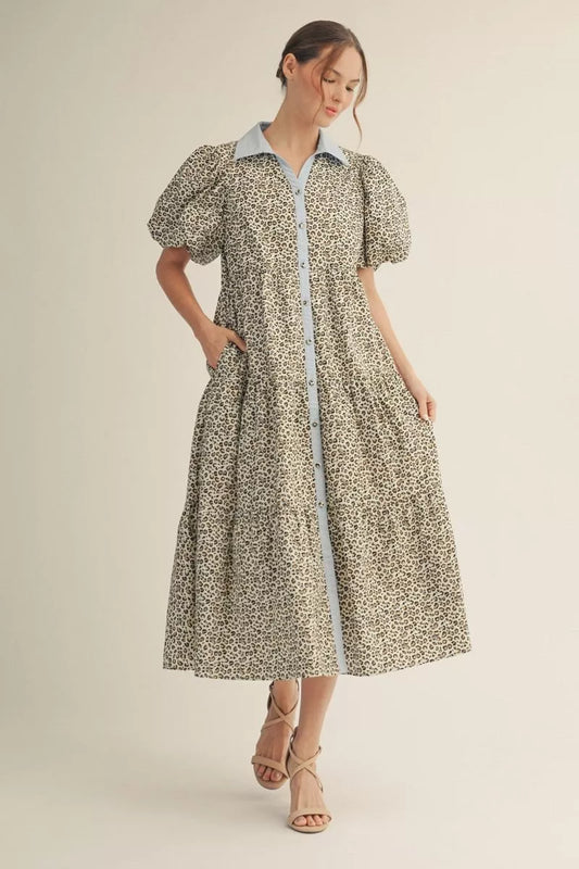 Spotted Serenity Midi Dress