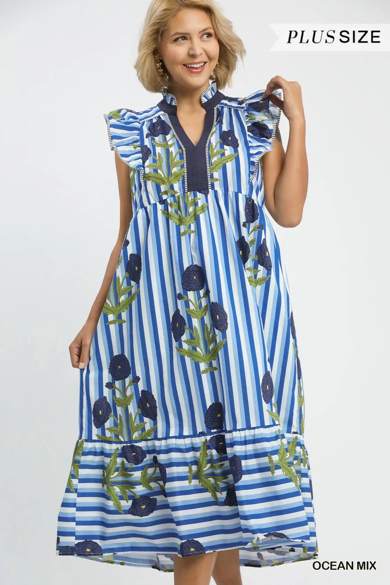 The Coastal Garden Midi Dress – Curvy