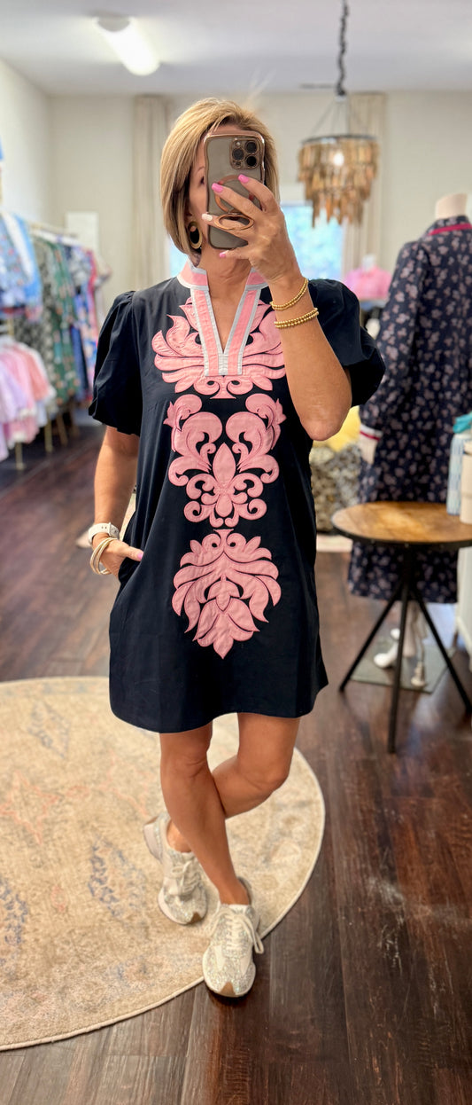 The Blush Scroll Dress