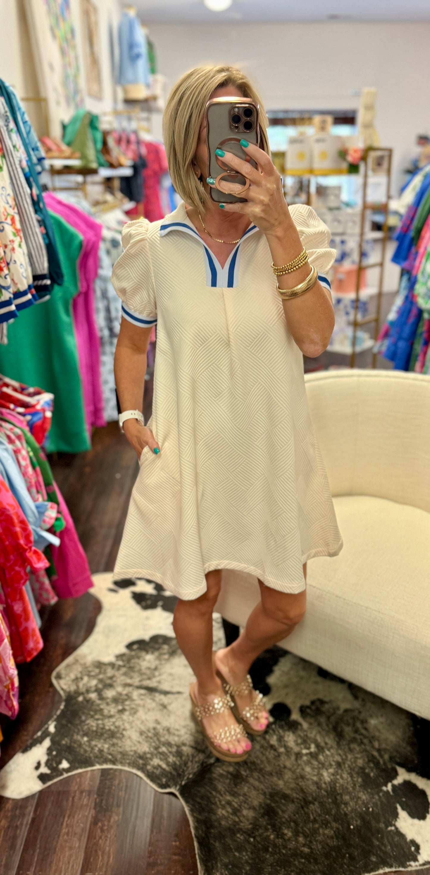 The Coastal Textured Shift Dress