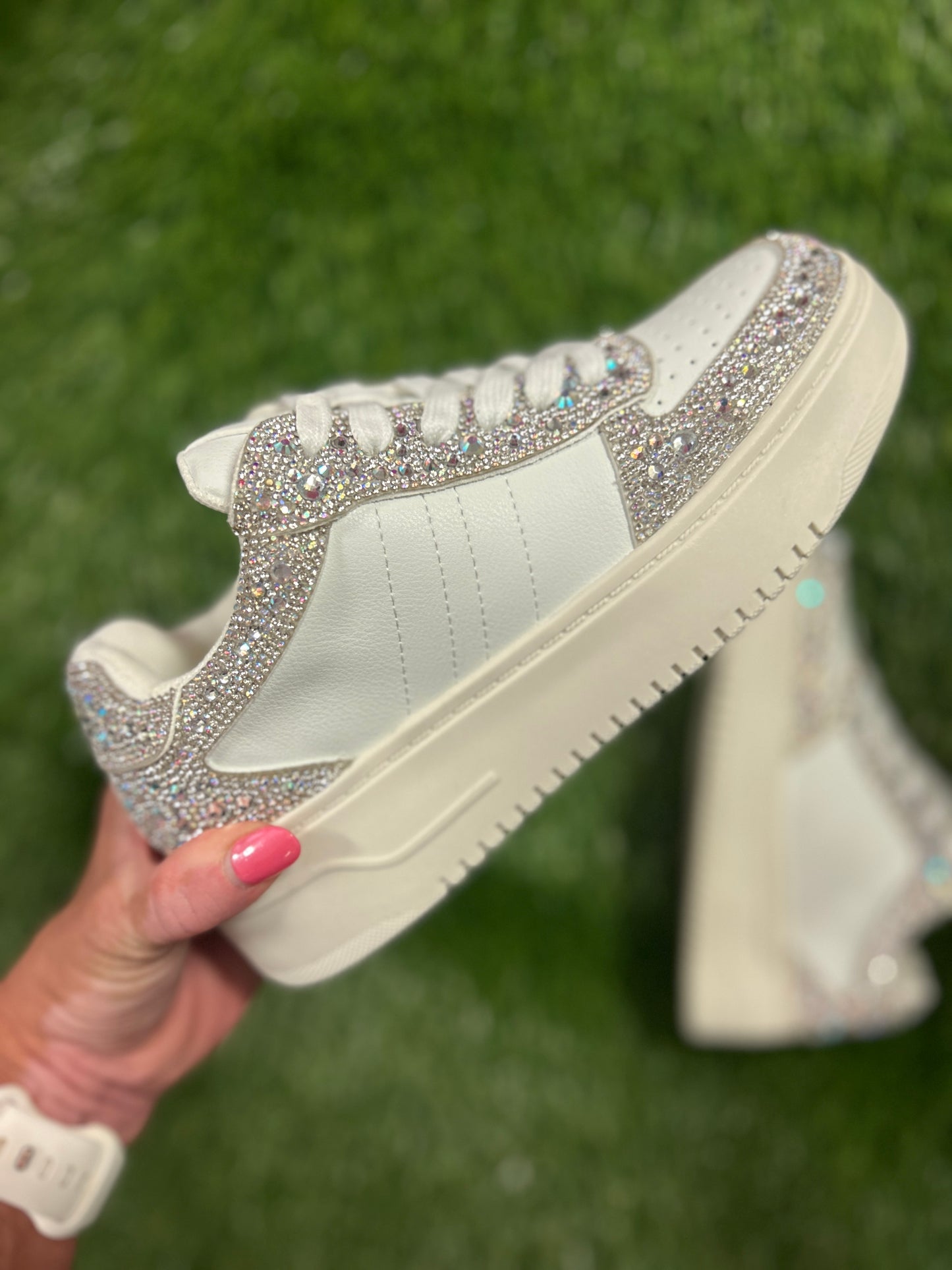 Corky's Clear Rhinestones Pregame Sneakers