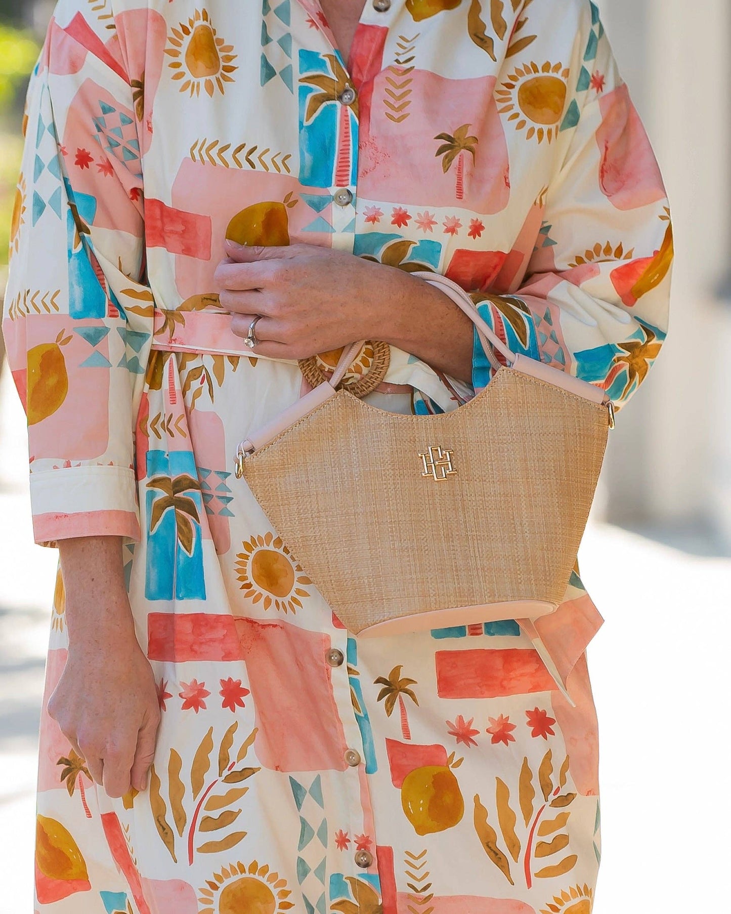 Caroline Hill - Leland Mini Tote Natural Blush: Default