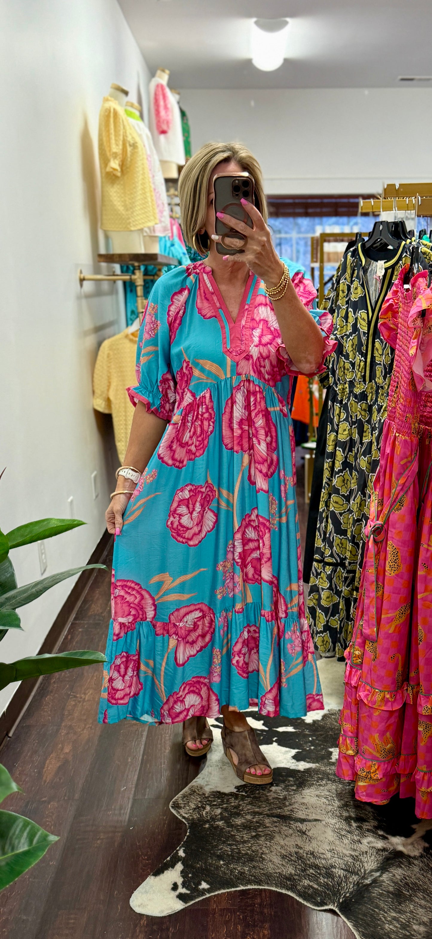 The Coral Bloom Maxi Dress