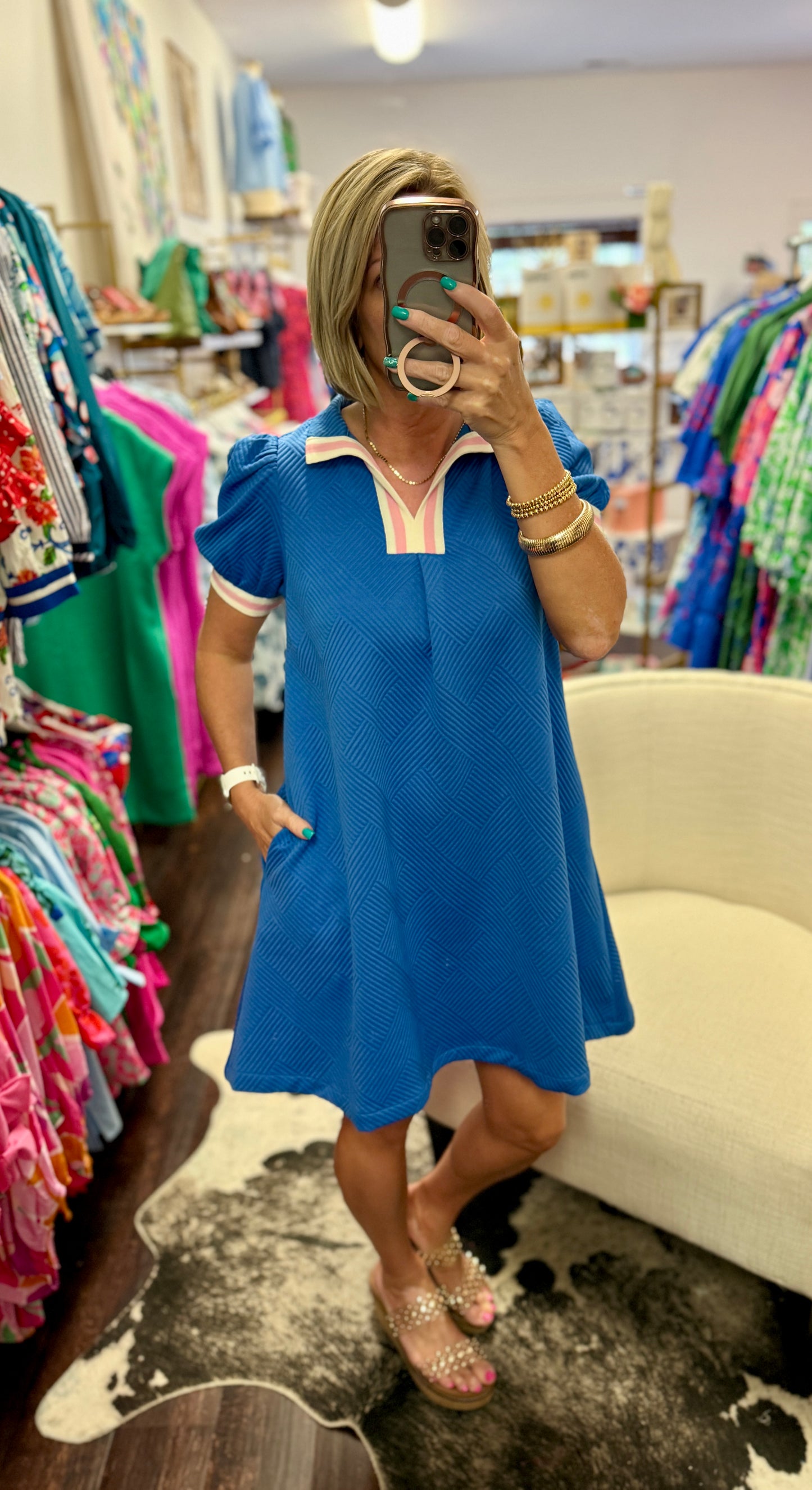 The Coastal Textured Shift Dress