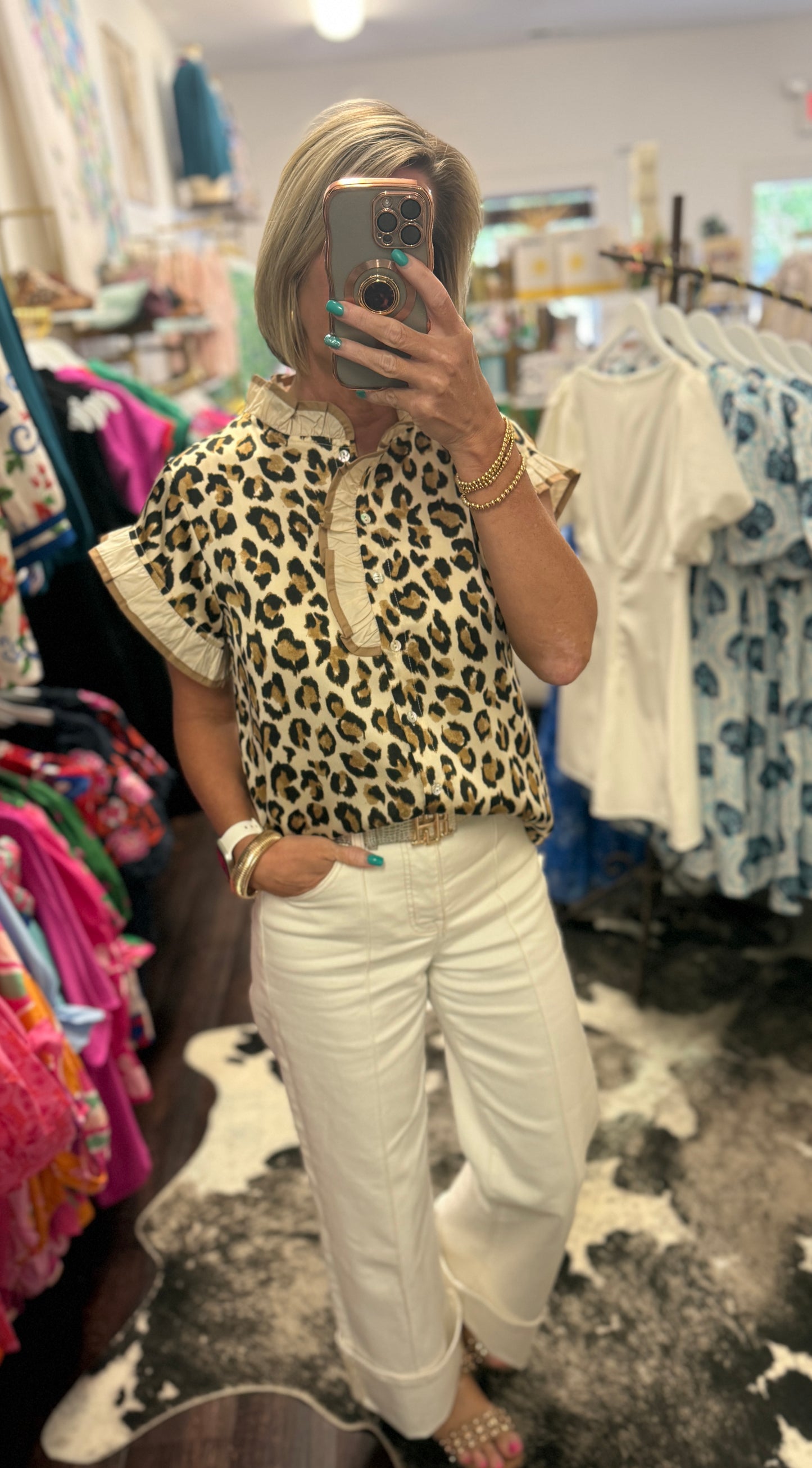 The Wild Ruffle Leopard Blouse
