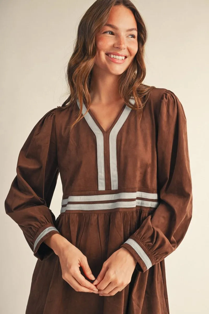 The Sunday Best Suede Dress – Chocolate