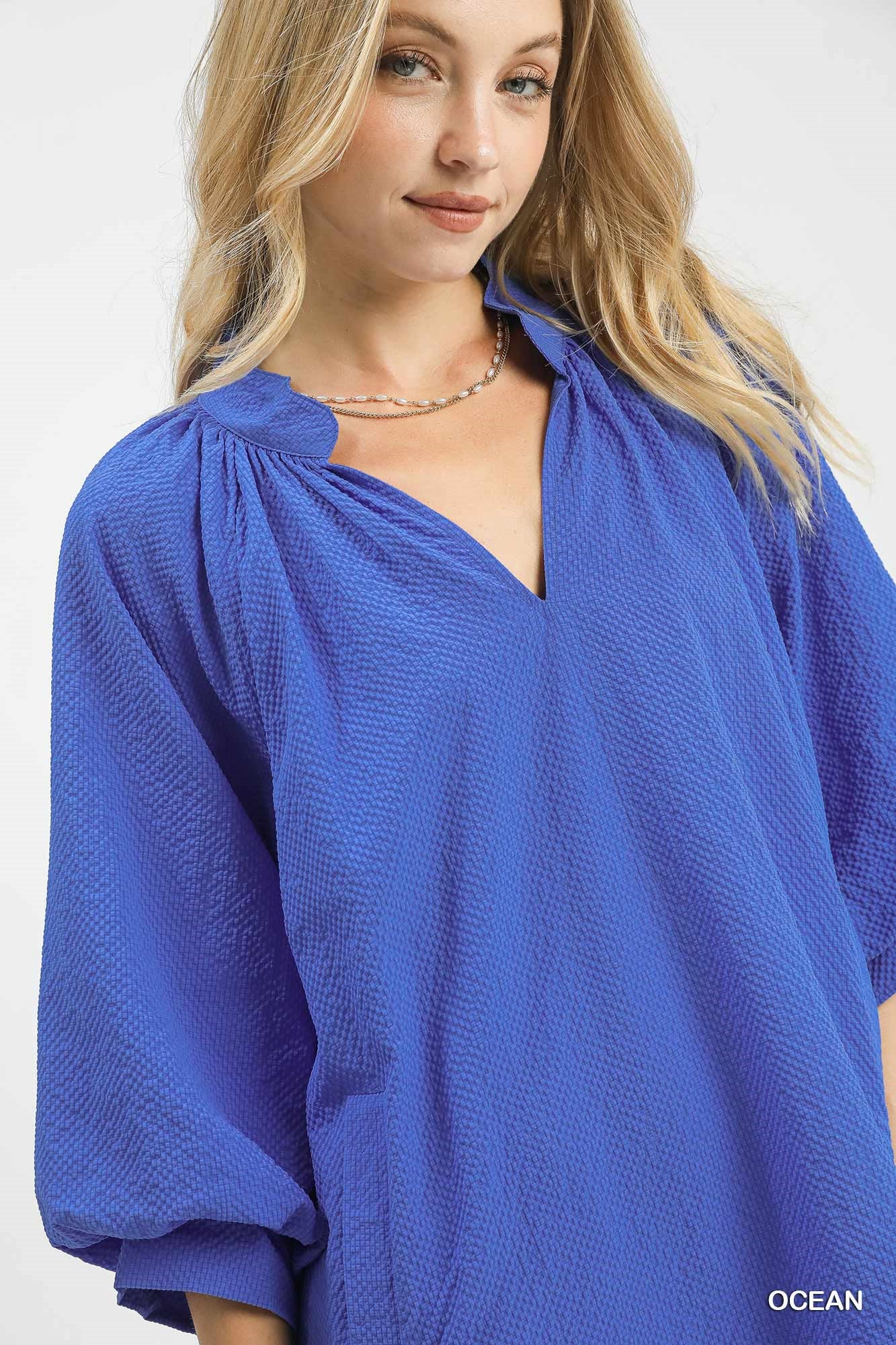 The Ocean Breeze Scallop Hem Dress